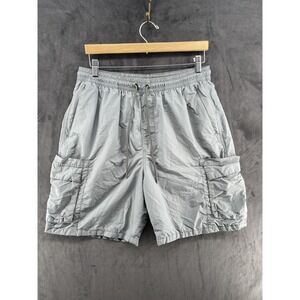 CSG Men's Cargo Shorts Gray XLTG Lined Elastic Waist Drawstring Lightweight